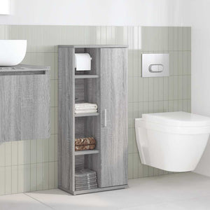 vidaXL Bathroom Cabinet with Roll Holder Grey Sonoma 39x22x90 cm