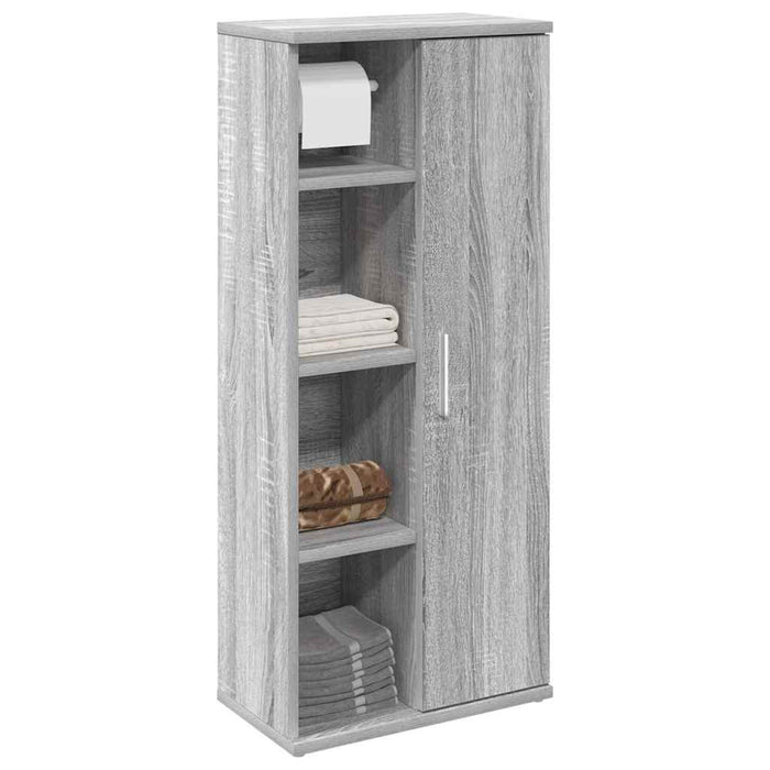 vidaXL Bathroom Cabinet with Roll Holder Grey Sonoma 39x22x90 cm