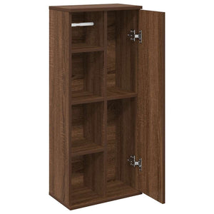 vidaXL Bathroom Cabinet with Roll Holder Brown Oak 39x22x90 cm