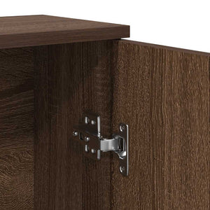 vidaXL Bathroom Cabinet with Roll Holder Brown Oak 39x22x90 cm