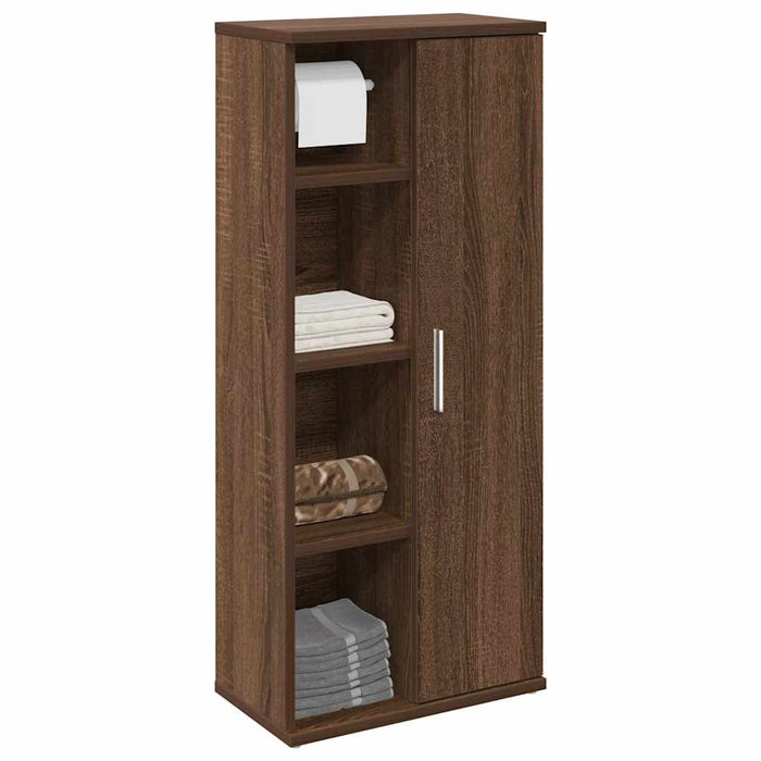 vidaXL Bathroom Cabinet with Roll Holder Brown Oak 39x22x90 cm