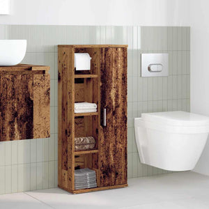 vidaXL Bathroom Cabinet with Roll Holder Old Wood 39x22x90 cm