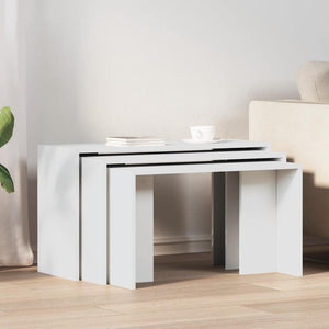 vidaXL Nesting Tables 3 pcs White Engineered Wood