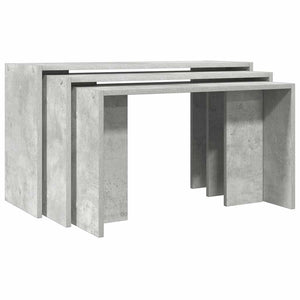 vidaXL Nesting Tables 3 pcs Concrete Grey Engineered Wood