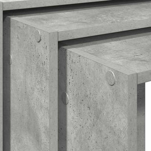 vidaXL Nesting Tables 3 pcs Concrete Grey Engineered Wood