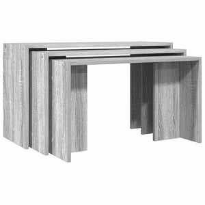 vidaXL Nesting Tables 3 pcs Grey Sonoma Engineered Wood