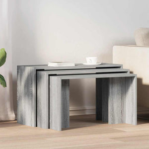 vidaXL Nesting Tables 3 pcs Grey Sonoma Engineered Wood