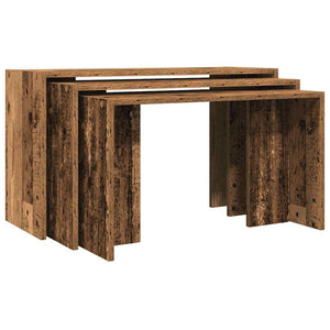 vidaXL Nesting Tables 3 pcs Old Wood Engineered Wood