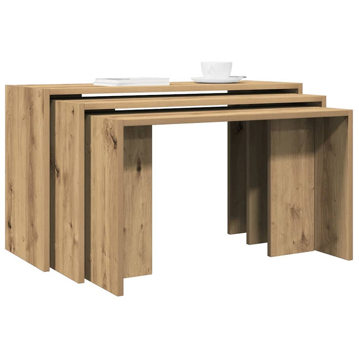 vidaXL Nesting Tables 3 pcs Artisan Oak Engineered Wood