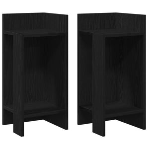 vidaXL Side Tables 2 pcs with Shelf Black 25.5x27x60 cm