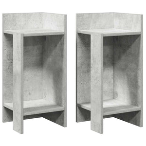 vidaXL Side Tables 2 pcs with Shelf Concrete Grey 25.5x27x60 cm