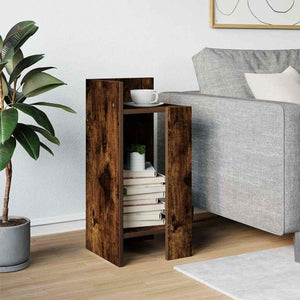 vidaXL Side Table with Shelf Smoked Oak 25.5x27x60 cm