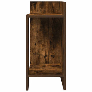 vidaXL Side Table with Shelf Smoked Oak 25.5x27x60 cm