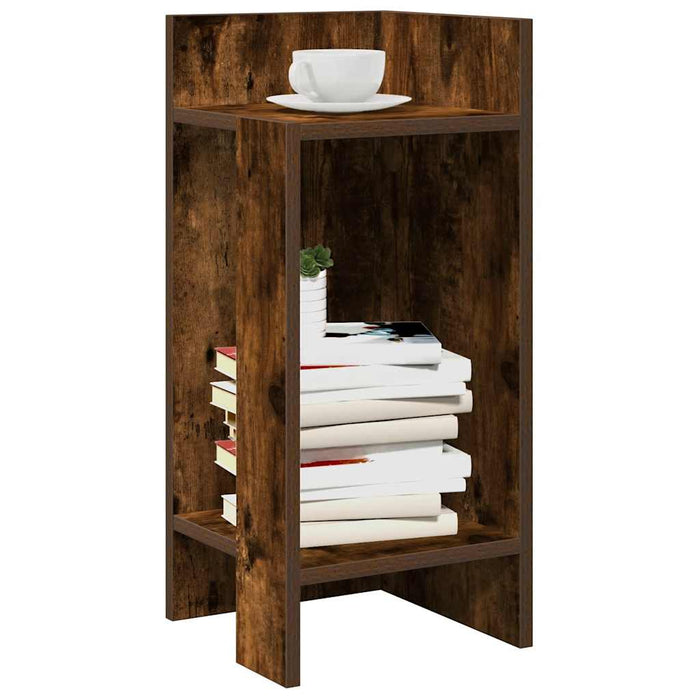 vidaXL Side Table with Shelf Smoked Oak 25.5x27x60 cm