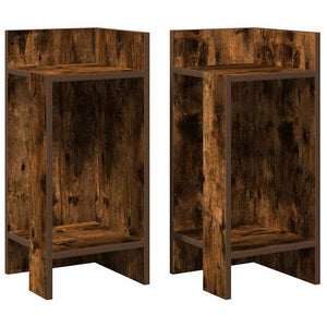 vidaXL Side Tables 2 pcs with Shelf Smoked Oak 25.5x27x60 cm