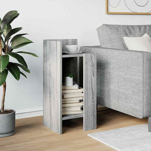 vidaXL Side Table with Shelf Grey Sonoma 25.5x27x60 cm