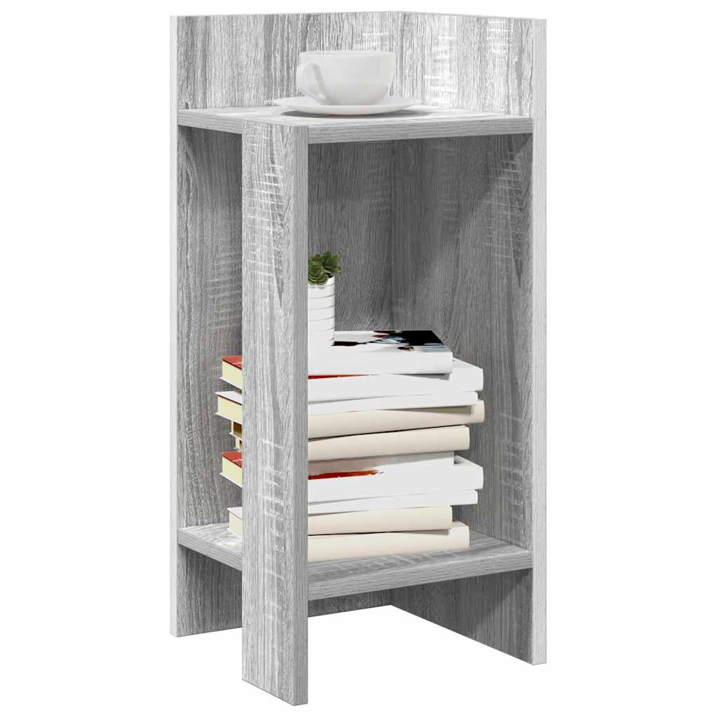 vidaXL Side Tables 2 pcs with Shelf Grey Sonoma 25.5x27x60 cm