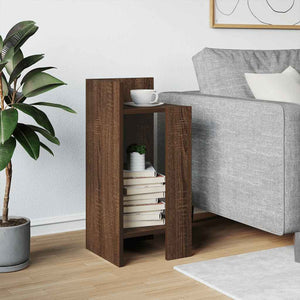 vidaXL Side Table with Shelf Brown Oak 25.5x27x60 cm