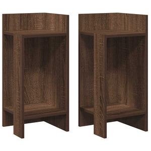 vidaXL Side Tables 2 pcs with Shelf Brown Oak 25.5x27x60 cm