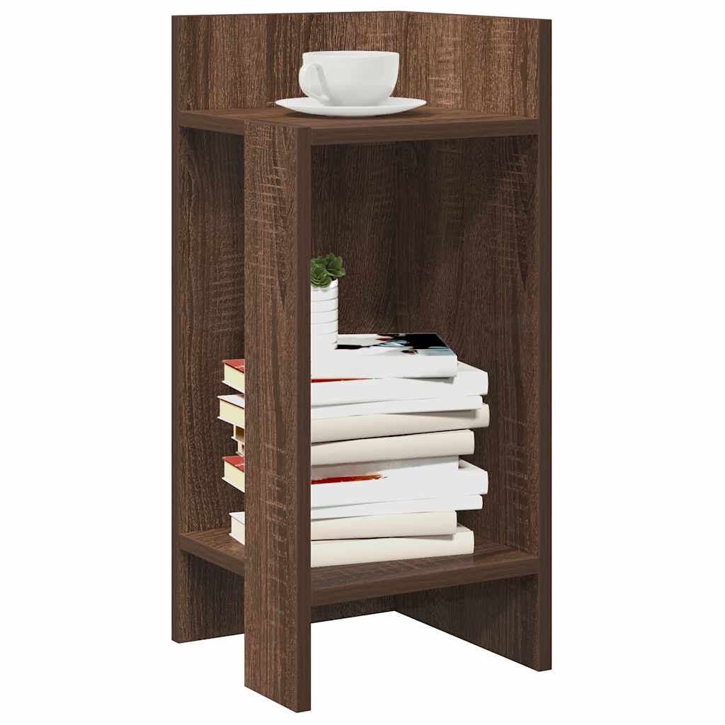 vidaXL Side Tables 2 pcs with Shelf Brown Oak 25.5x27x60 cm