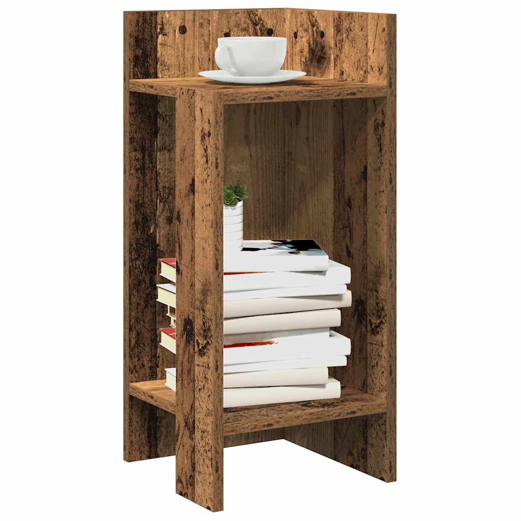 vidaXL Side Table with Shelf Old Wood 25.5x27x60 cm