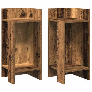 vidaXL Side Tables 2 pcs with Shelf Old Wood 25.5x27x60 cm