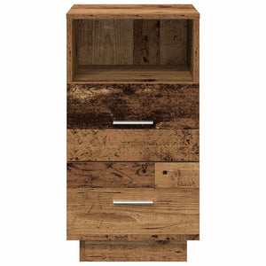 vidaXL Bedside Cabinets 2 pcs with 2 Drawers Old Wood 36x36x68 cm