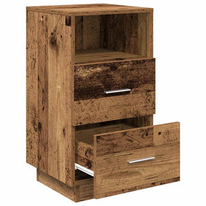 vidaXL Bedside Cabinets 2 pcs with 2 Drawers Old Wood 36x36x68 cm