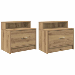 vidaXL Bedside Cabinets with Drawer 2 pcs Artisan Oak 51x31x47 cm