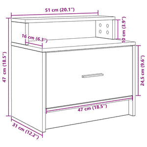 vidaXL Bedside Cabinets with Drawer 2 pcs Artisan Oak 51x31x47 cm