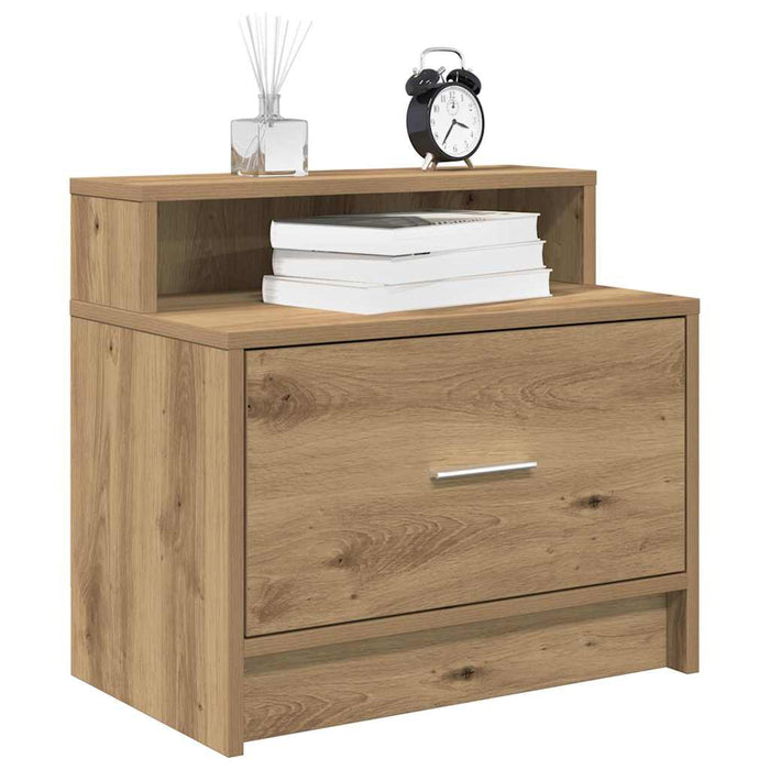 vidaXL Bedside Cabinets with Drawer 2 pcs Artisan Oak 51x31x47 cm