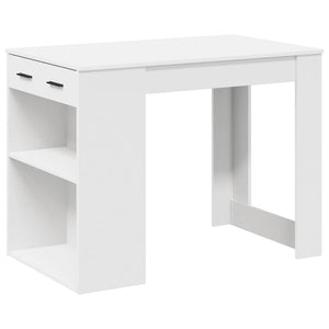 vidaXL Desk with Drawer and Shelf White 102x62x77.5 cm Engineered Wood