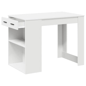 vidaXL Desk with Drawer and Shelf White 102x62x77.5 cm Engineered Wood