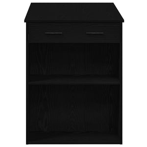 vidaXL Desk with Drawer and Shelf Black Oak 102x62x77.5 cm Engineered Wood