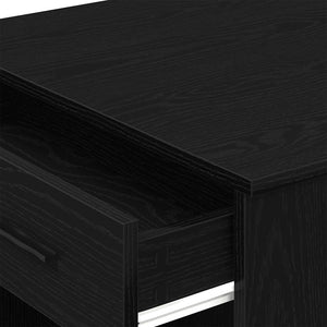 vidaXL Desk with Drawer and Shelf Black Oak 102x62x77.5 cm Engineered Wood