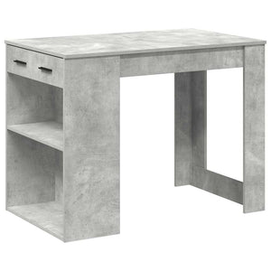 vidaXL Desk with Drawer and Shelf Concrete Grey 102x62x77.5 cm Engineered Wood