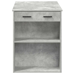 vidaXL Desk with Drawer and Shelf Concrete Grey 102x62x77.5 cm Engineered Wood