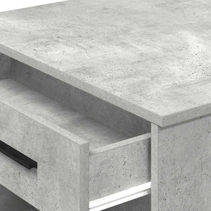 vidaXL Desk with Drawer and Shelf Concrete Grey 102x62x77.5 cm Engineered Wood