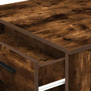 vidaXL Desk with Drawer and Shelf Smoked Oak 102x62x77.5 cm Engineered Wood