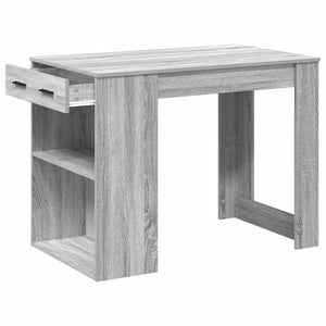 vidaXL Desk with Drawer and Shelf Grey Sonoma 102x62x77.5 cm Engineered Wood