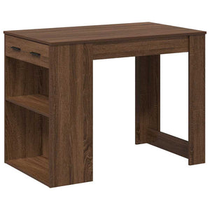 vidaXL Desk with Drawer and Shelf Brown Oak 102x62x77.5 cm Engineered Wood