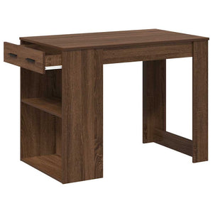 vidaXL Desk with Drawer and Shelf Brown Oak 102x62x77.5 cm Engineered Wood