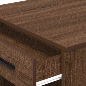 vidaXL Desk with Drawer and Shelf Brown Oak 102x62x77.5 cm Engineered Wood