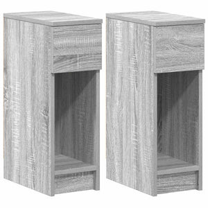 vidaXL Bedside Cabinets with Drawer 2 pcs Grey Sonoma 20x36x60 cm