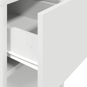 vidaXL Computer Tower Stand with Drawer White 30x44x74 cm