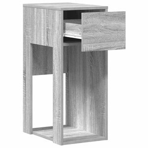 vidaXL Computer Tower Stand with Drawer Grey Sonoma 30x44x74 cm