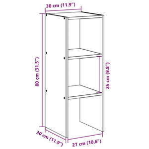 vidaXL Bookcase Stackable Black Oak 30x30x80 cm Engineered Wood