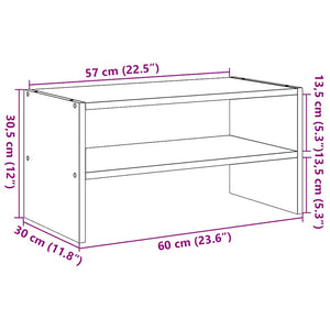 vidaXL Shoe Rack Stackable Brown Oak 60x30x30.5 cm