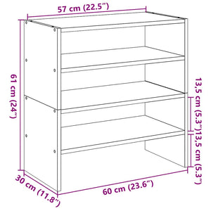 vidaXL Shoe Racks 2 pcs Stackable Brown Oak 60x30x30.5 cm