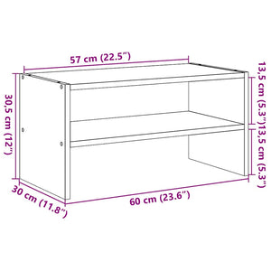 vidaXL Shoe Rack Stackable Sonoma Oak 60x30x30.5 cm